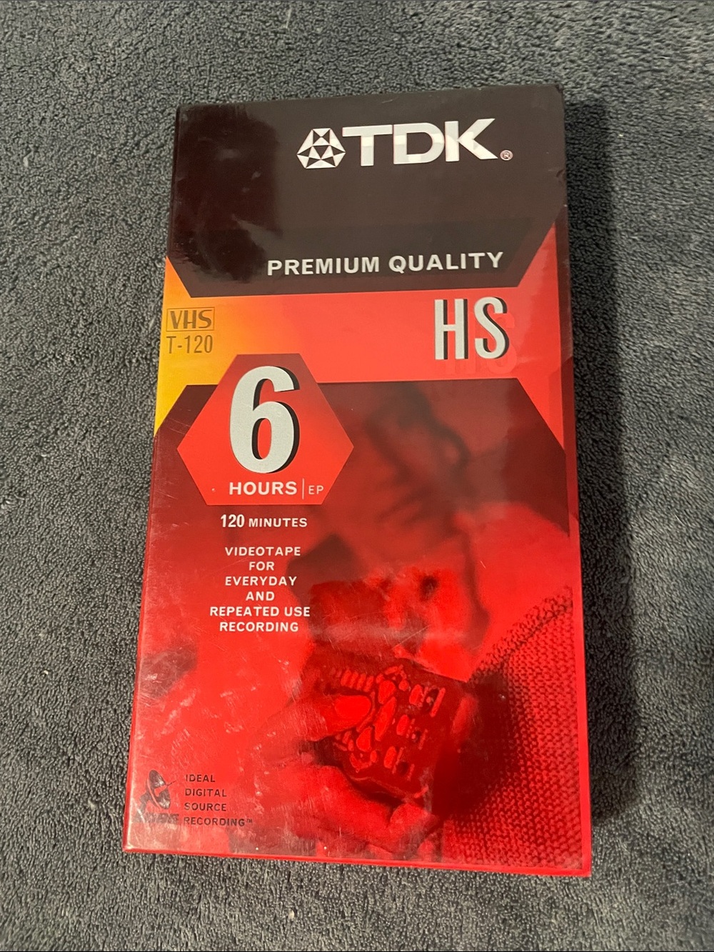 TDK VHS T-120 HS 6-Hour Videotape - Red NWT